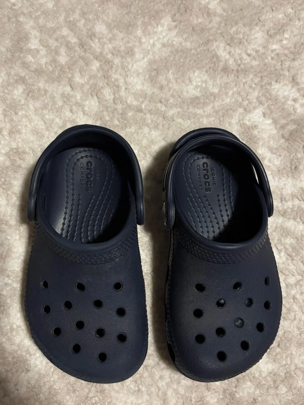 CROCS - Navy Blue Classic Clog Sandals Shoes Kids size 8 LIKE NEW